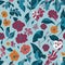 Abstract gentle seamless pattern with flowers background.