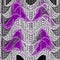 Abstract geometric banner design. Zigzag vertical knitted violet lines