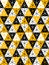 Abstract geometric black and yellow  triangles seamless pattern