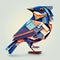 Abstract geometric blue bird, low poly in constructivism style design. Generative AI