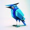 Abstract geometric blue bird, low poly in constructivism style design. Generative AI