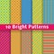 Abstract geometric bright seamless patterns