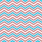 Abstract geometric chevron seamless pattern in blue red and white, vector