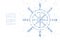 Abstract Geometric Circle dot pixel pattern Ship Steering Wheel shape, aquatic and marine life concept design blue color illustrat