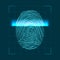 Abstract geometric concept for scanning fingerprints. personal ID verification. Vector illustration