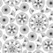 Abstract geometric dandelion flowers seamless pattern.