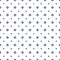 Abstract geometric diagonal seamless pattern. Dark blue minimalistic vector flowers from four dots on white background