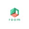 Abstract geometric door and room logo icon vector template