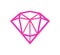 Abstract Geometric Fugure of Bright Pink Diamond
