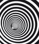 Abstract geometric hypnotic spiral. Black wormhole tunnel optical illusion.