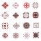 Abstract geometric icon set. Vector ornamental arabic style symbols. Design square collection