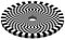 Abstract geometric monochrome checkered circle design element