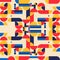 Abstract geometric mural colorful seamless pattern in Bauhaus style. pattern design