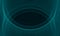 Abstract geometric parallax of arcs or circles in relatively symmetrical digital composition in turquoise color.