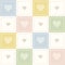 Abstract Geometric Pattern Background With Colorful Squares And Delicate Hearts