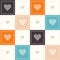 Abstract Geometric Pattern Background With Colorful Squares, Delicate Hearts