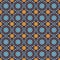 Abstract geometric seamless pattern. Blue and orange style