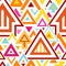 Abstract geometric seamless pattern with colorful triangles and lines