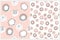 Abstract Geometric Seamless Vector Patterns with Pink Dots and Black Scribbles.