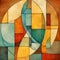 Abstract Geometric Shapes: Vibrant Color Blocks On Shaped Canvas