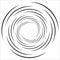 Abstract geometric spiral, ripple element with circular, concentric lines. Abstract monochrome element