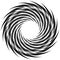 Abstract geometric spiral shape. Rotating, swirling radial eleme