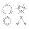 Abstract geometric symmetry structure symbol line shape pattern minimal design set.