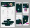 Abstract geometric UI screens mockup And One Page Website Design kit