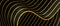 Abstract geometric wavy folds with stripes of black and yellow colors. 3d rendering