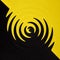 Abstract geometrical black and yellow background from curve swirl shapes