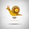 Abstract geometrical style snail logo.