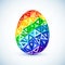 Abstract geometry triangles rainbow easter egg