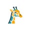 Abstract Giraffe Head Logo In Dark Turquoise And Light Orange