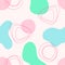 Abstract girly seamless pattern with different shapes. Drawn by hand.