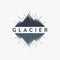 Abstract glacier logo icon with water reflected