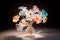 Abstract glass flowers in the style of naturalistic color palette and dreamlike installations, flower and nature motifs,