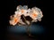 Abstract glass flowers in the style of naturalistic color palette and dreamlike installations, flower and nature motifs,