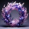 Abstract Glass Lavender Wreath Sculpture