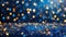 Abstract Glittering - Blue Glitter With Golden Christmas Lights And Shiny sparkling Background