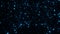 Abstract Glittering shining blue Particles on black background 3D rendering