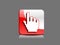 Abstract glossy hand cursor button