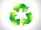 Abstract glossy recycle icon