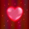 Abstract glow Heart isolated on red background