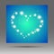 Abstract glow soft heart on blue background