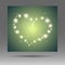 Abstract glow soft heart on green background