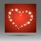 Abstract glow soft heart on red background