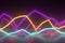 Abstract glowing color sound wave shaped neon lines