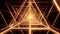 Abstract glowing golden gold triangle wireframe background walpaper 3d rendering motion design motion loop