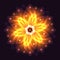 Abstract glowing light flower, symbol of life and energy, fire