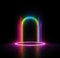 Abstract glowing lights. Magic rainbow portal on night scene.